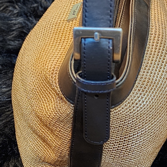 The Sak Elliott Lucca Shoulder Bag Brown Crochet Women's Purse Leather Trimmed - Picture 10 of 14